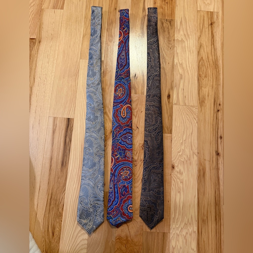 Jos. A. Bank Paisley Ties in Blue, Red, and Brown